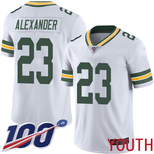 Green Bay Packers Limited White Youth #23 Alexander Jaire Road Jersey Nike NFL 100th Season Vapor Untouchable